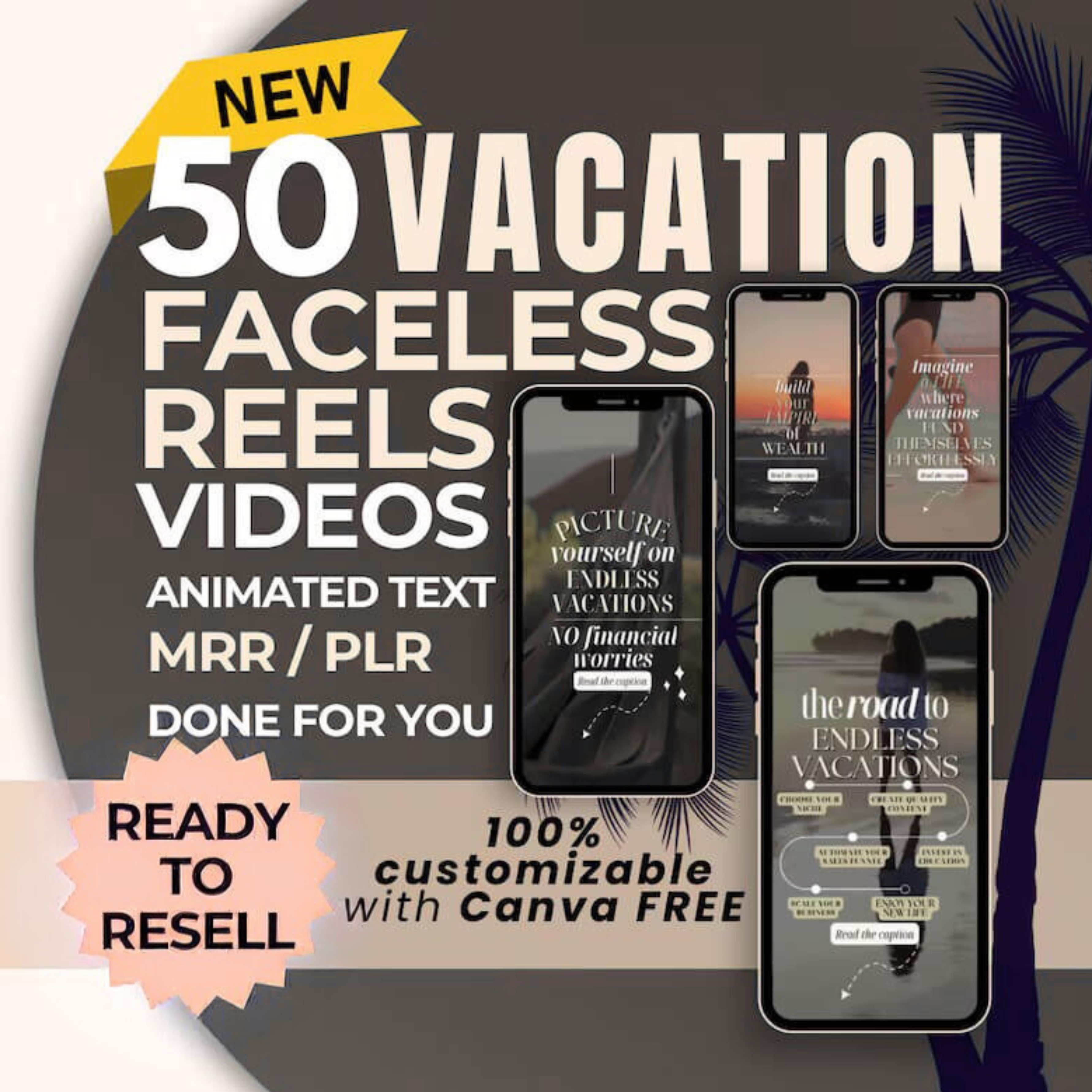 155 Faceless Reels Bundle. Done-For-You Instagram, TikTok story Video Templates PLR & MRR