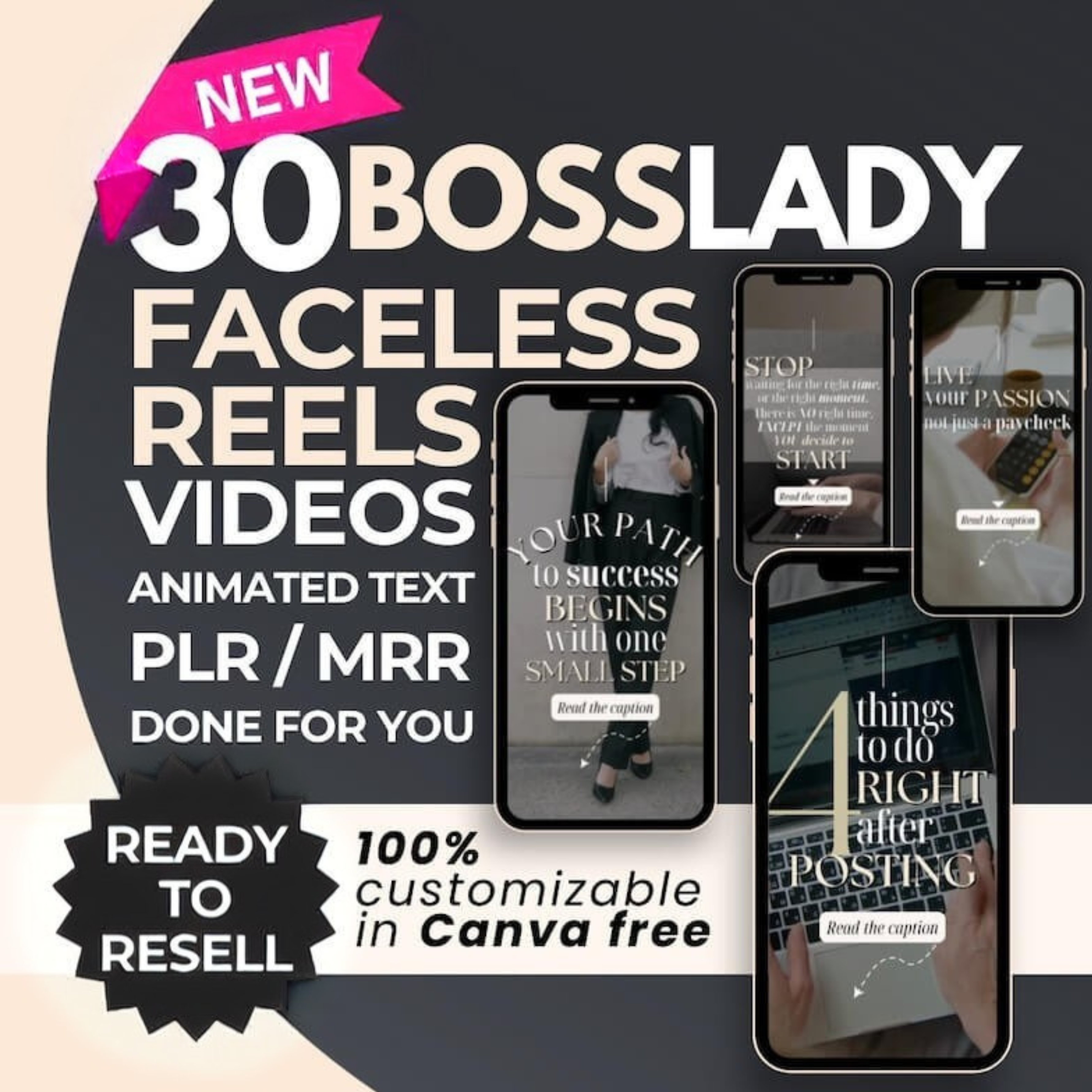 155 Faceless Reels Bundle. Done-For-You Instagram, TikTok story Video Templates PLR & MRR