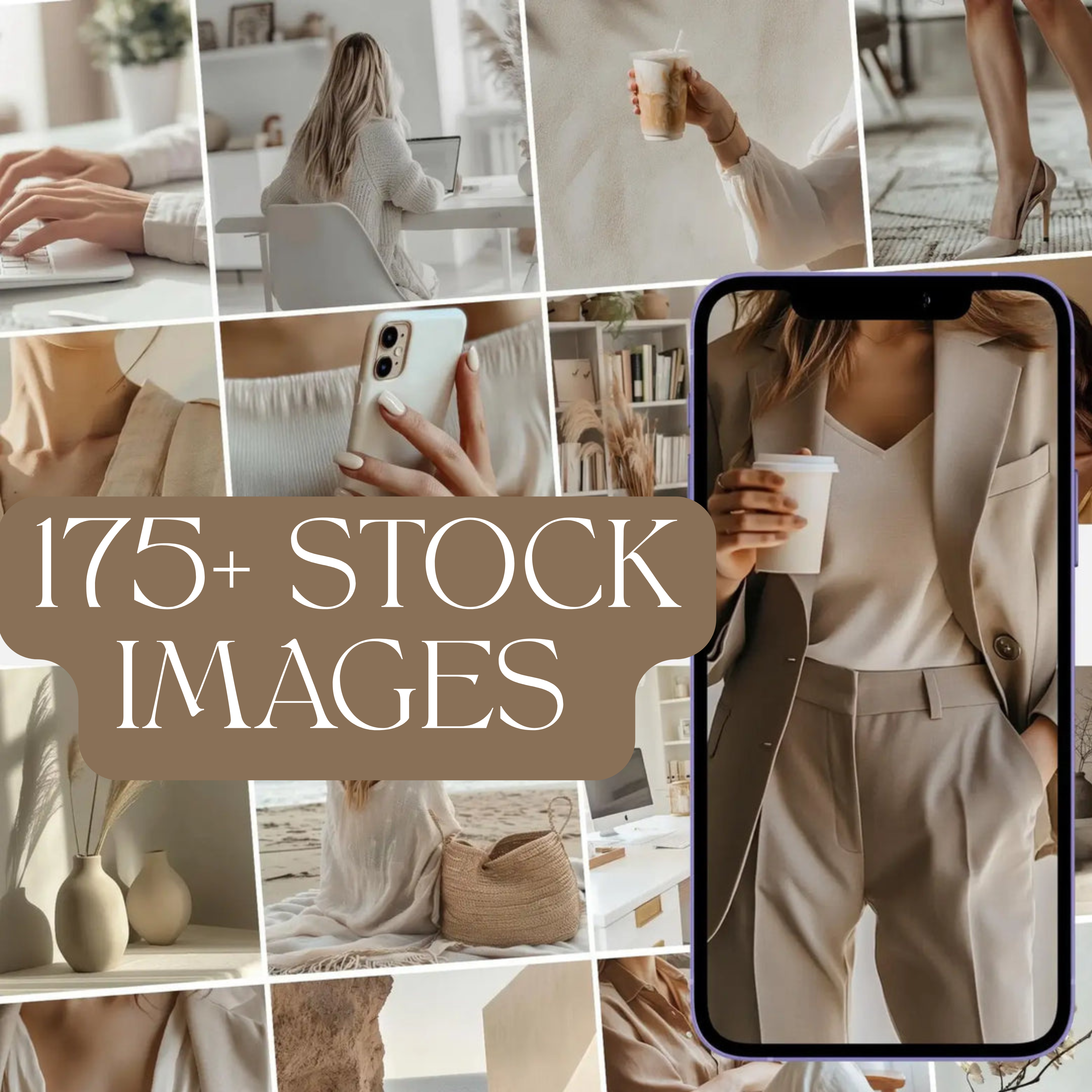 175+ Neutral Faceless Stock Photos for Social Media Luxury Women / Boho Lifestyle BUNDLE with PLR & MRR Rights