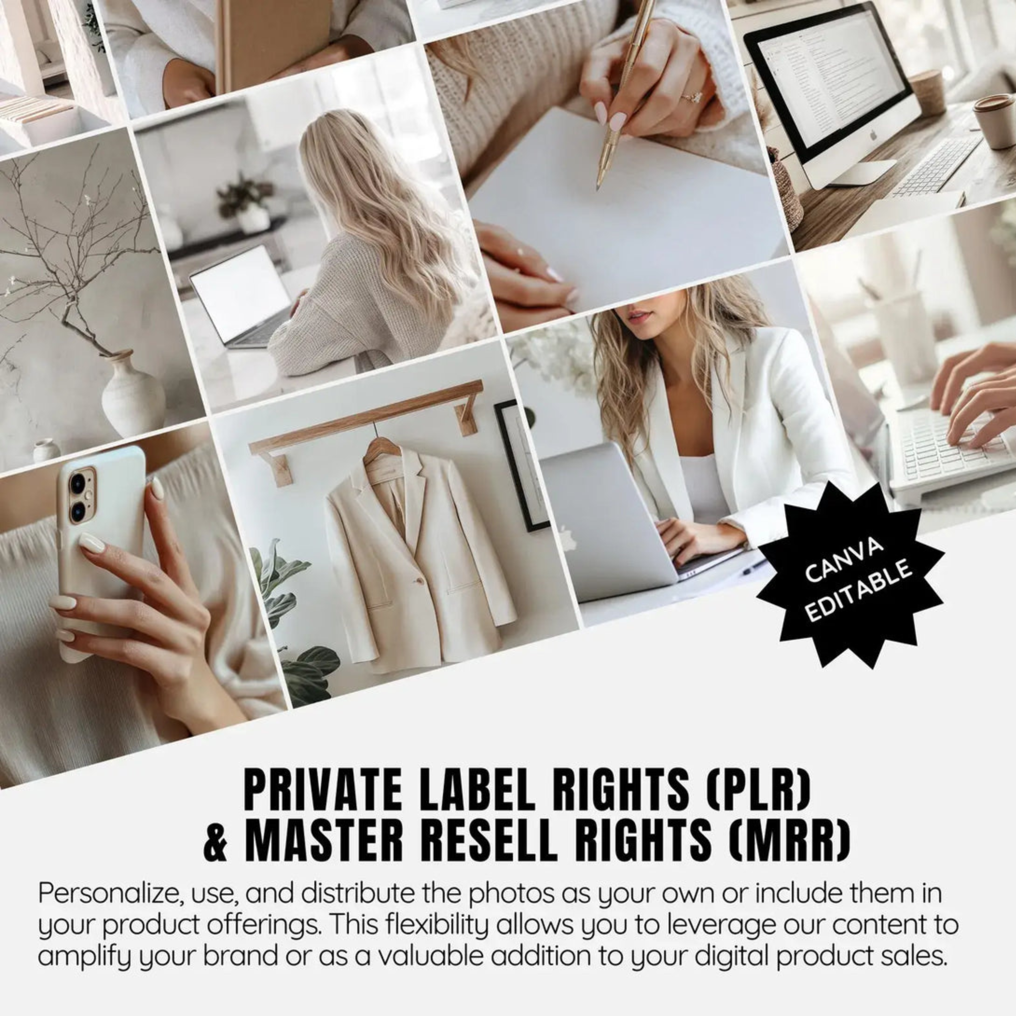 175+ Neutral Faceless Stock Photos for Social Media Luxury Women / Boho Lifestyle BUNDLE with PLR & MRR Rights