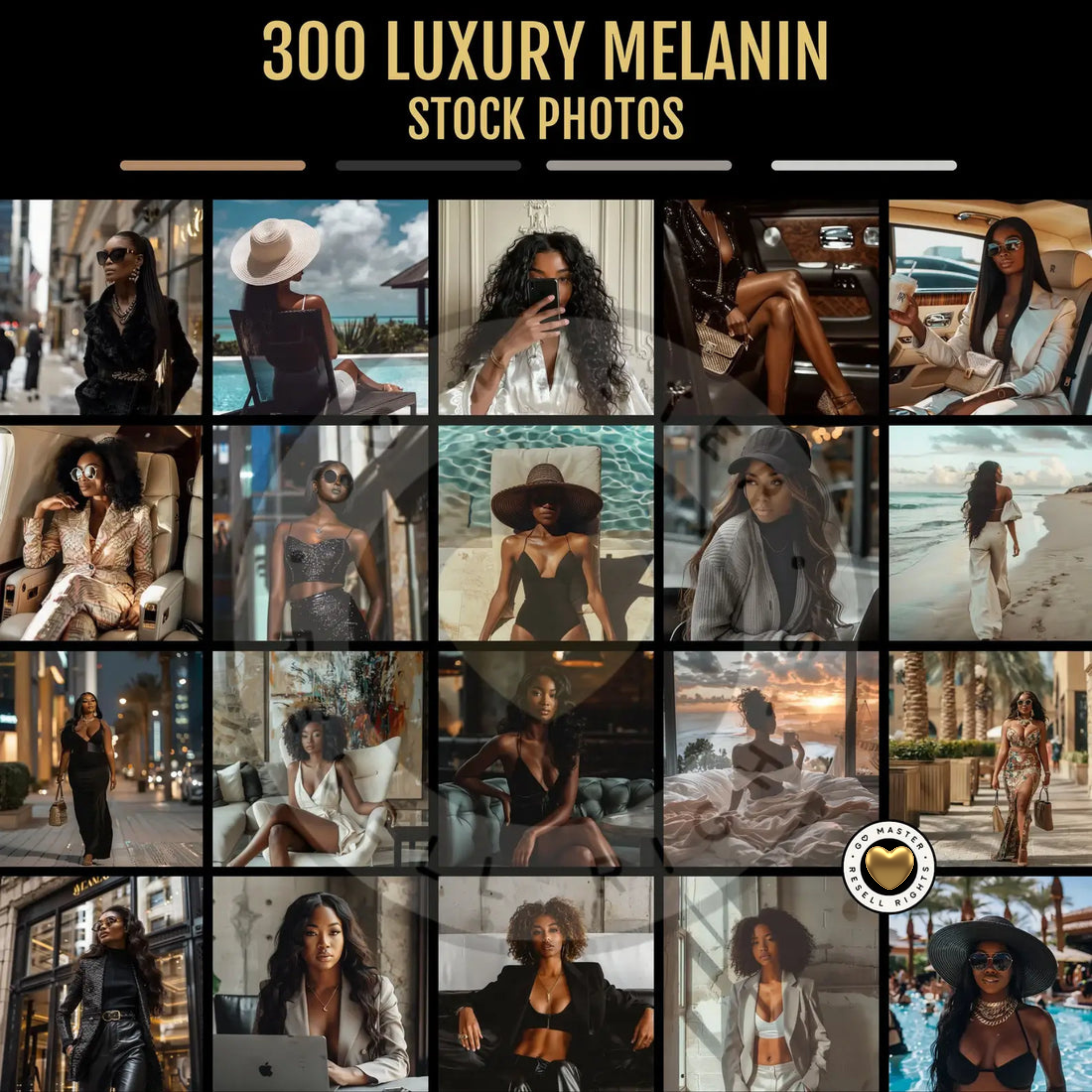 1560 Melanin Social Media Bundle with Editable Templates PLR & MRR Resell Rights