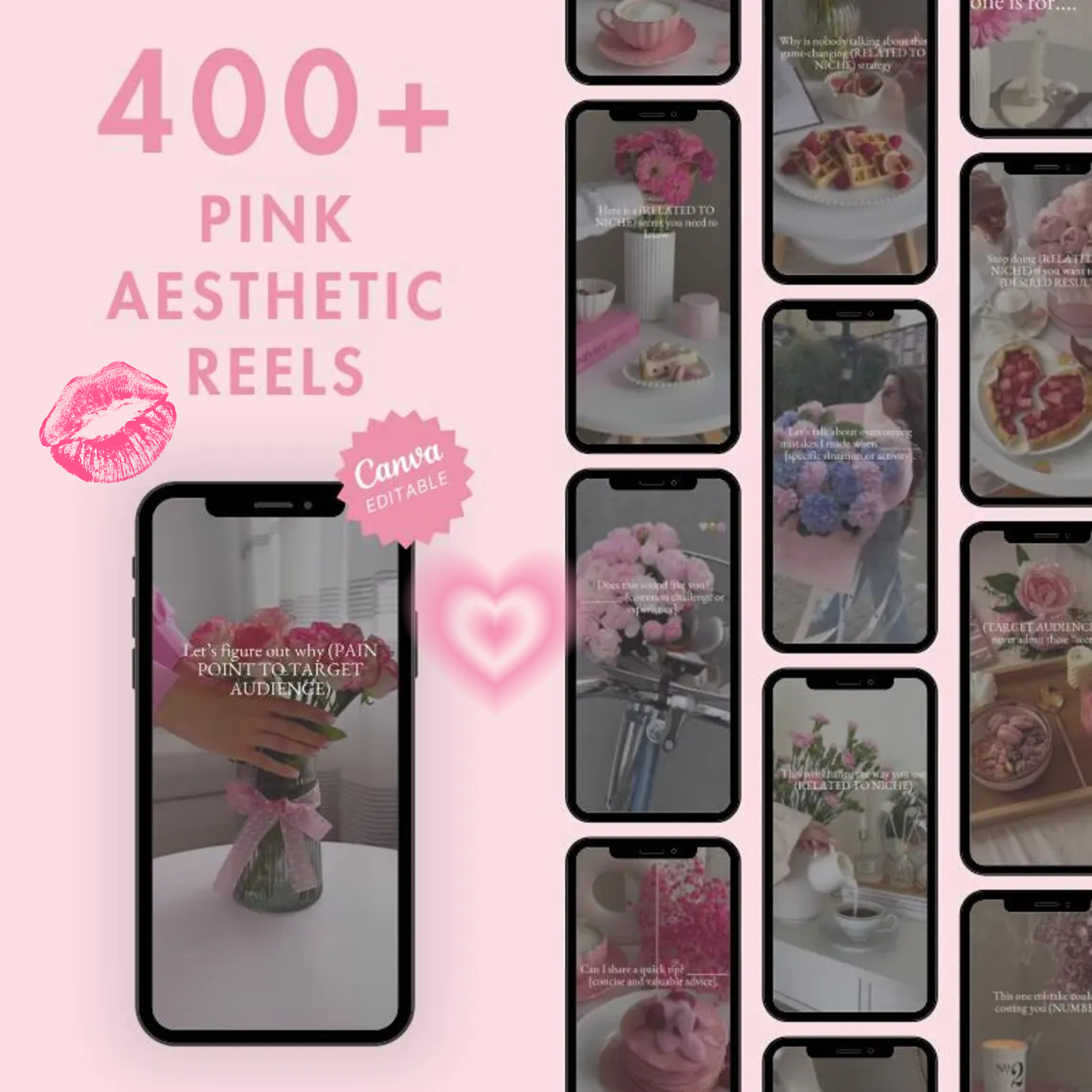 550+ Pink Aesthetic Faceless Videos & Photos with MRR
