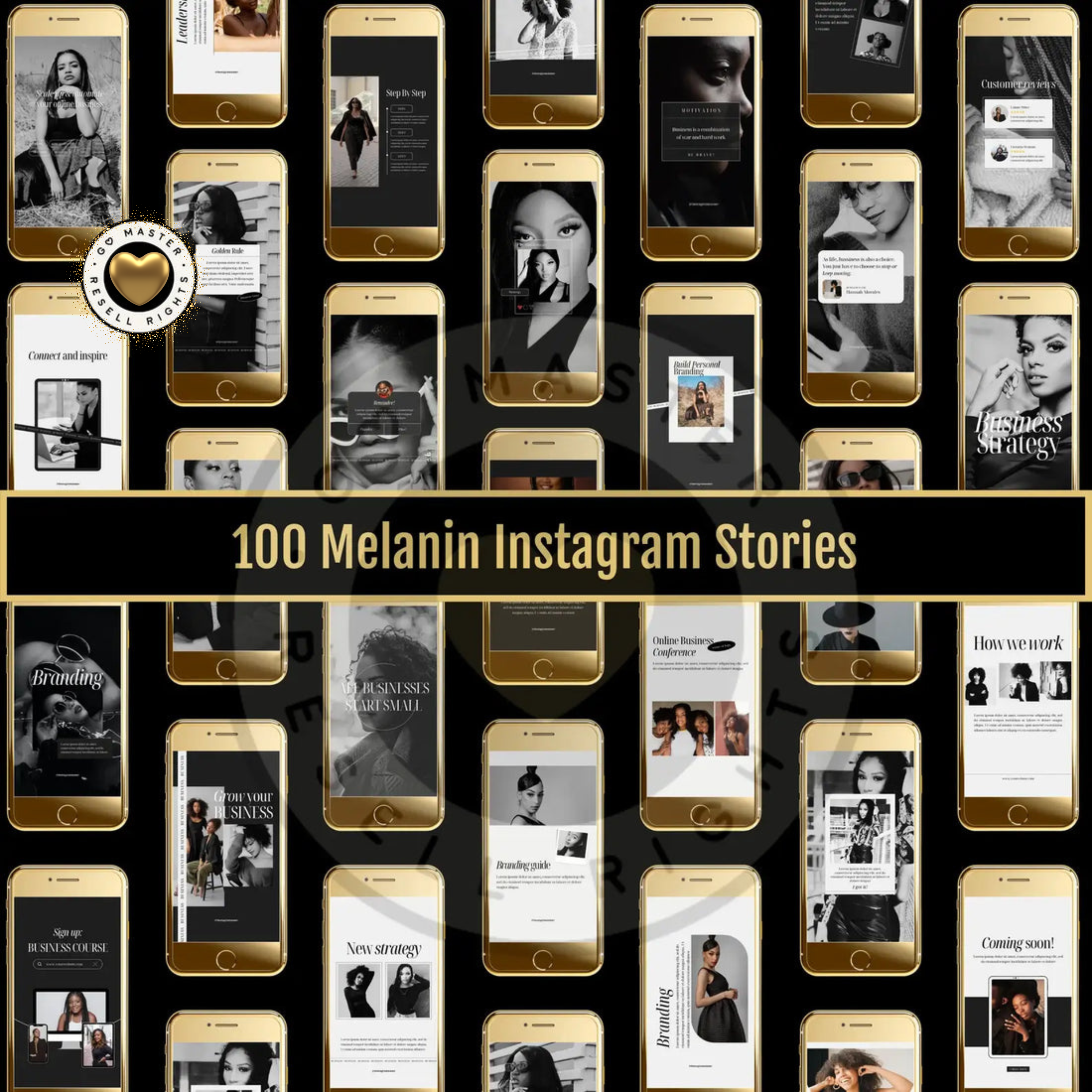 1560 Melanin Social Media Bundle with Editable Templates PLR & MRR Resell Rights