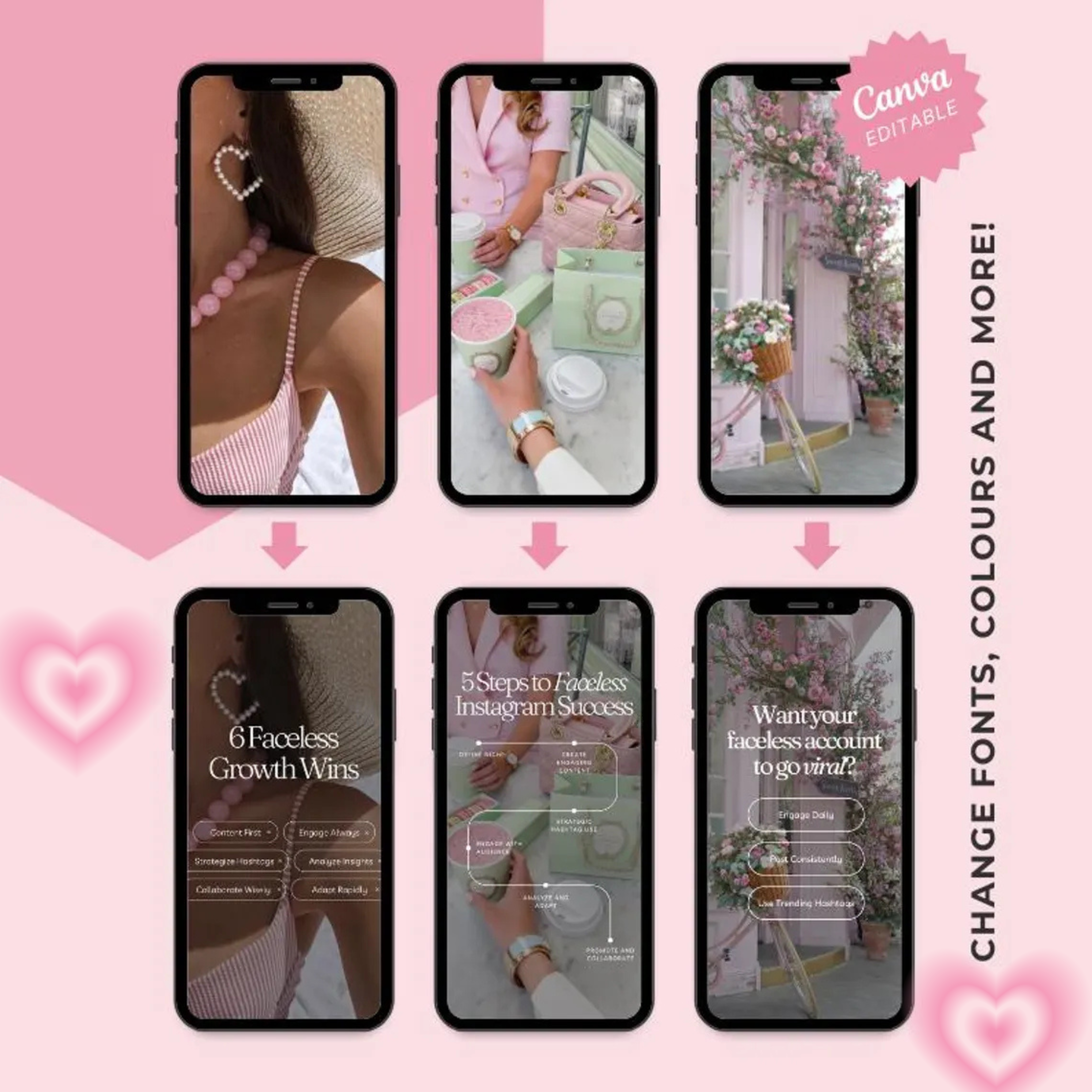 550+ Pink Aesthetic Faceless Videos & Photos with MRR